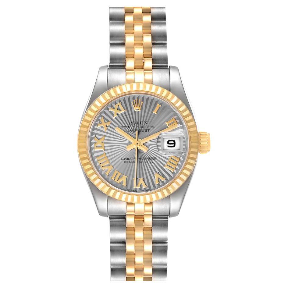 Rolex Datejust 26mm Steel Yellow Gold Diamond Dial Ladies Watch 179173