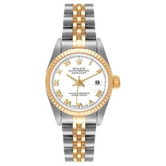 Rolex Datejust 26 Steel Yellow Gold White Roman Dial Ladies Watch 79173