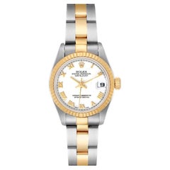 Rolex Datejust 26 Steel Yellow Gold White Roman Dial Mens Watch 79173