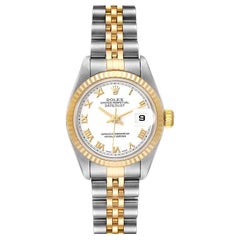 Rolex Datejust 26 Steel Yellow Gold White Roman Dial Mens Watch 79173