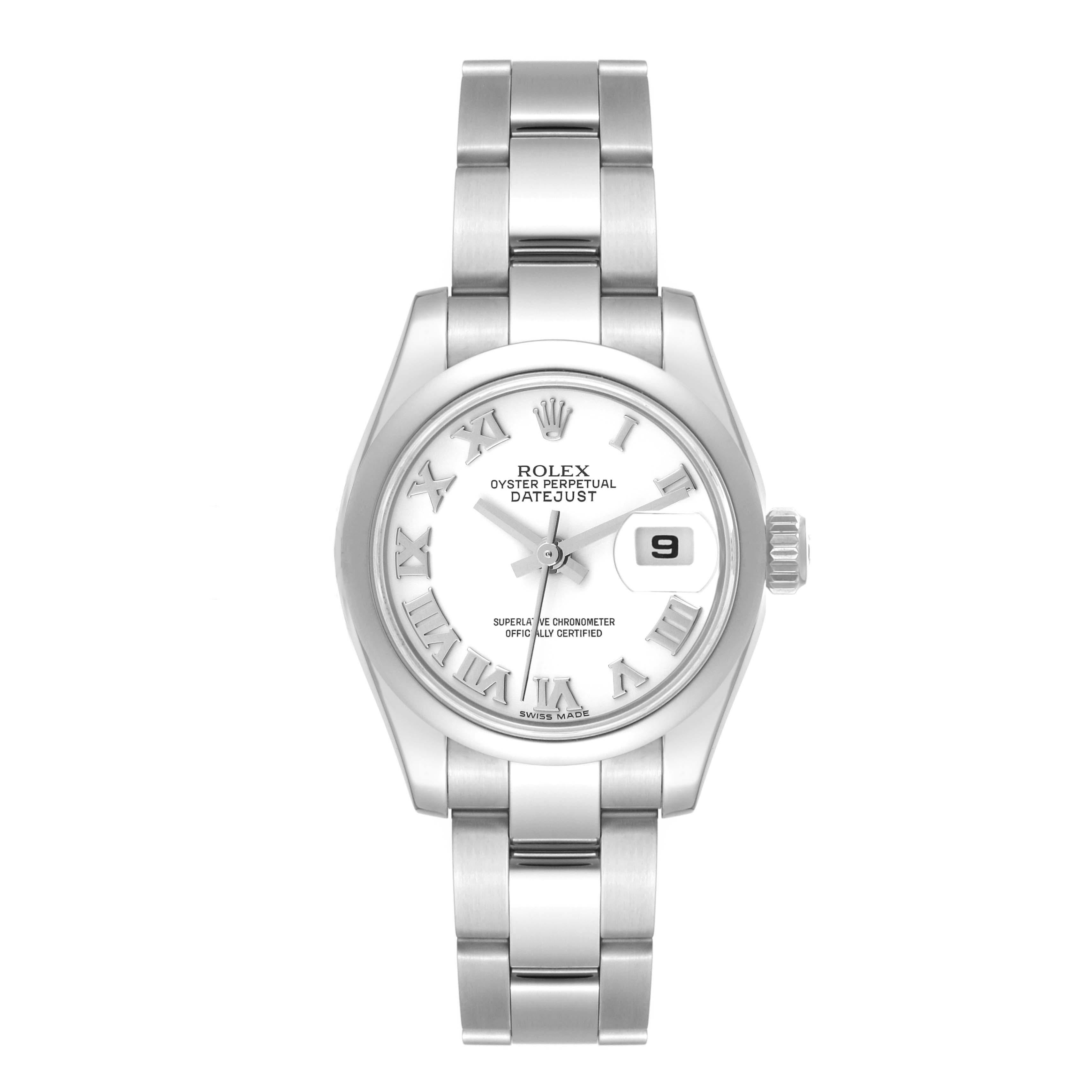 Rolex Datejust 26 White Dial Oyster Bracelet Steel Ladies Watch 179160 1