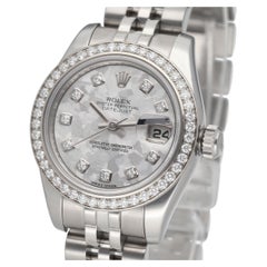 ROLEX Datejust 26mm 179384G Diamond SS 18K White Gold Silver Gold Crystal Dial