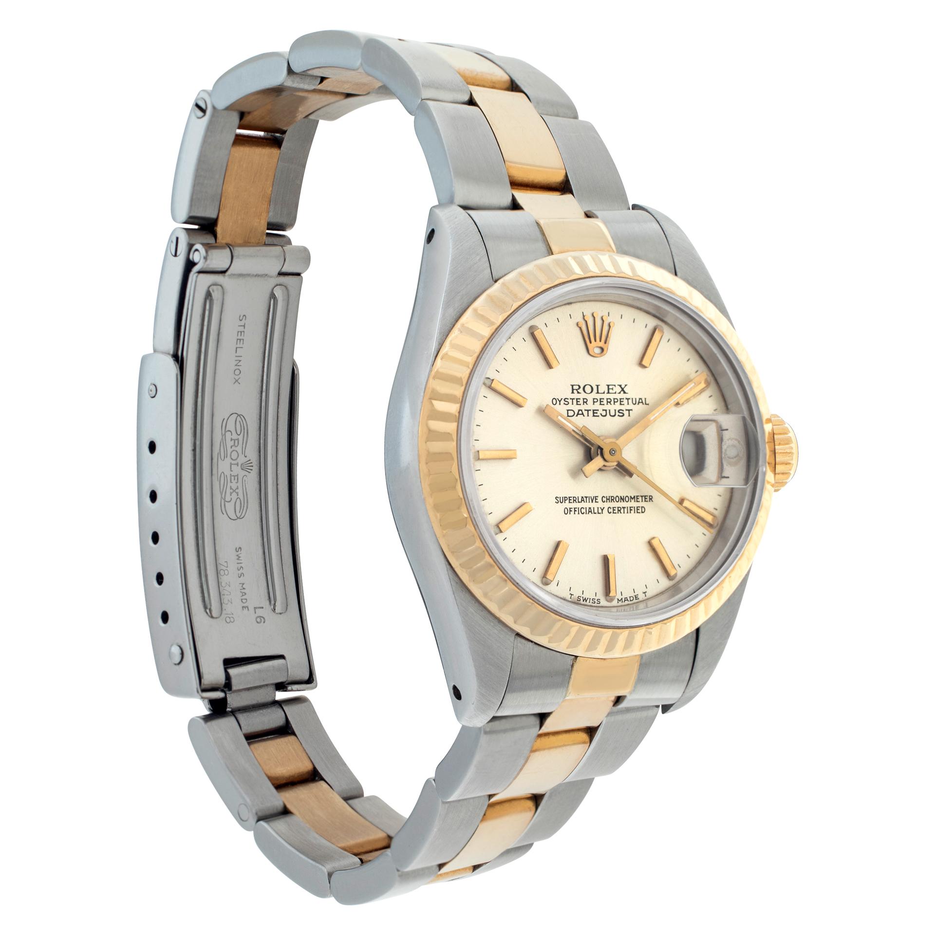 Rolex Datejust 18k Gold & Stainless Steel Wristwatch Ref 69173 In Excellent Condition In Surfside, FL