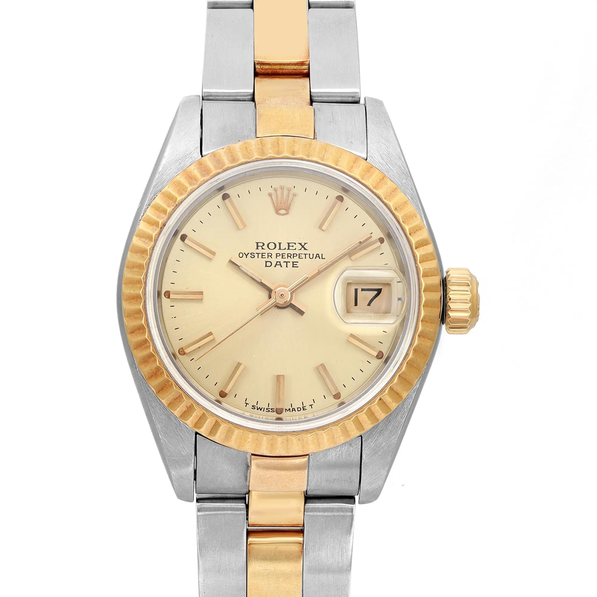 Pre-owned. Good condition. This watch was produced in 1985. No box and papers.

Brand and Model Information:
Brand: Rolex
Model: Rolex Datejust 69173
Model Number: 69173

Type and Style:
Type: Wristwatch
Style: Luxury
Department: Women
Display: