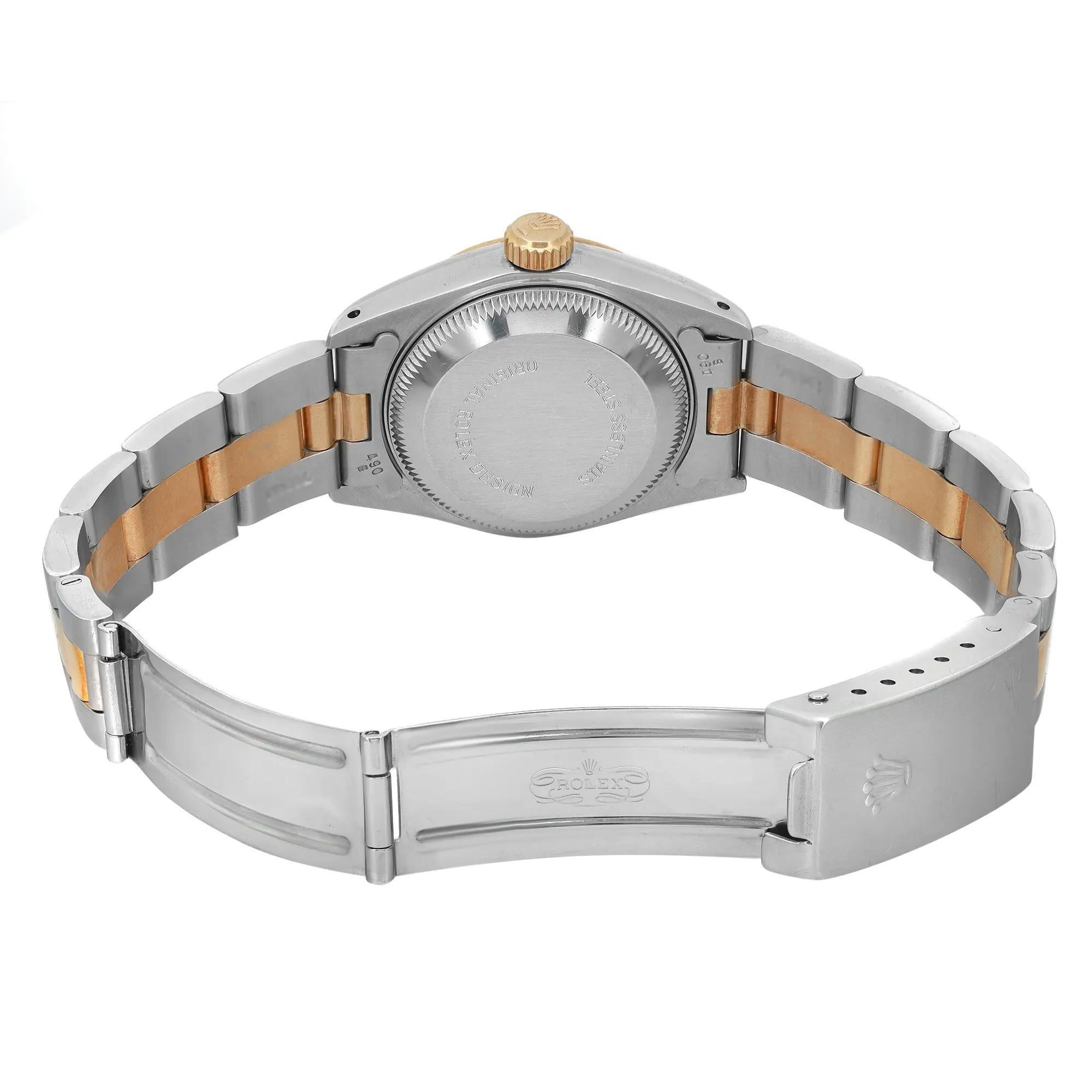 Rolex Montre Datejust 26 mm en or 18 carats avec cadran champagne Oyster Band pour femmes 69173 en vente 2