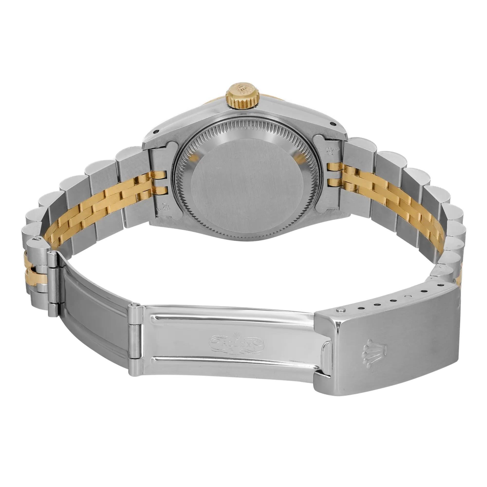 Rolex Datejust 26mm 18K Gold Steel Custom Dial Blue Ladies Watch 69173 For Sale 1