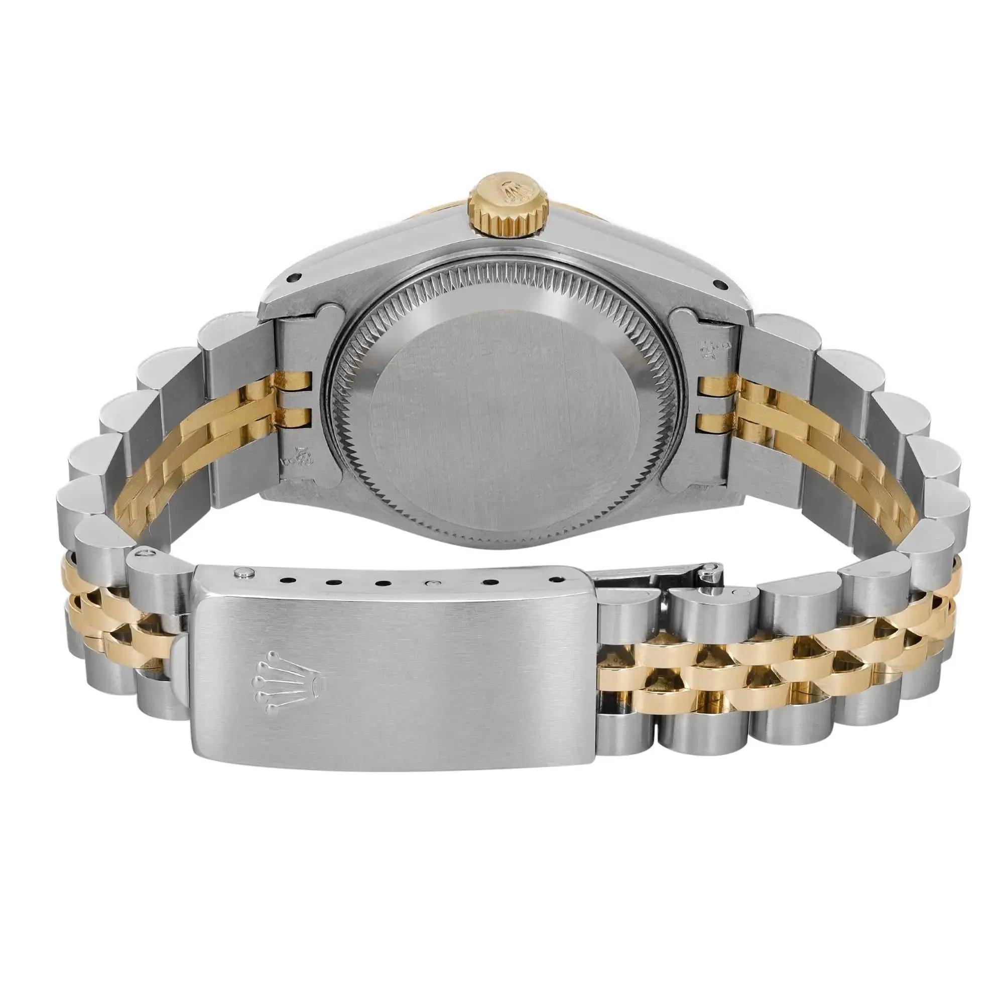 Rolex Datejust 26mm 18K Gold Steel Custom Dial Blue Ladies Watch 69173 For Sale 2