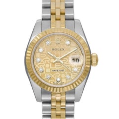 Rolex Datejust 26mm 18k Gold Steel Jubilee Dial Automatic Ladies Watch 179173