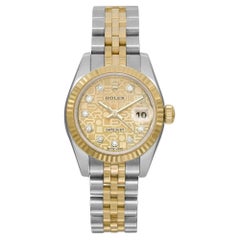 Rolex Datejust 26mm 18k Gold Steel Jubilee Dial Automatic Ladies Watch 179173