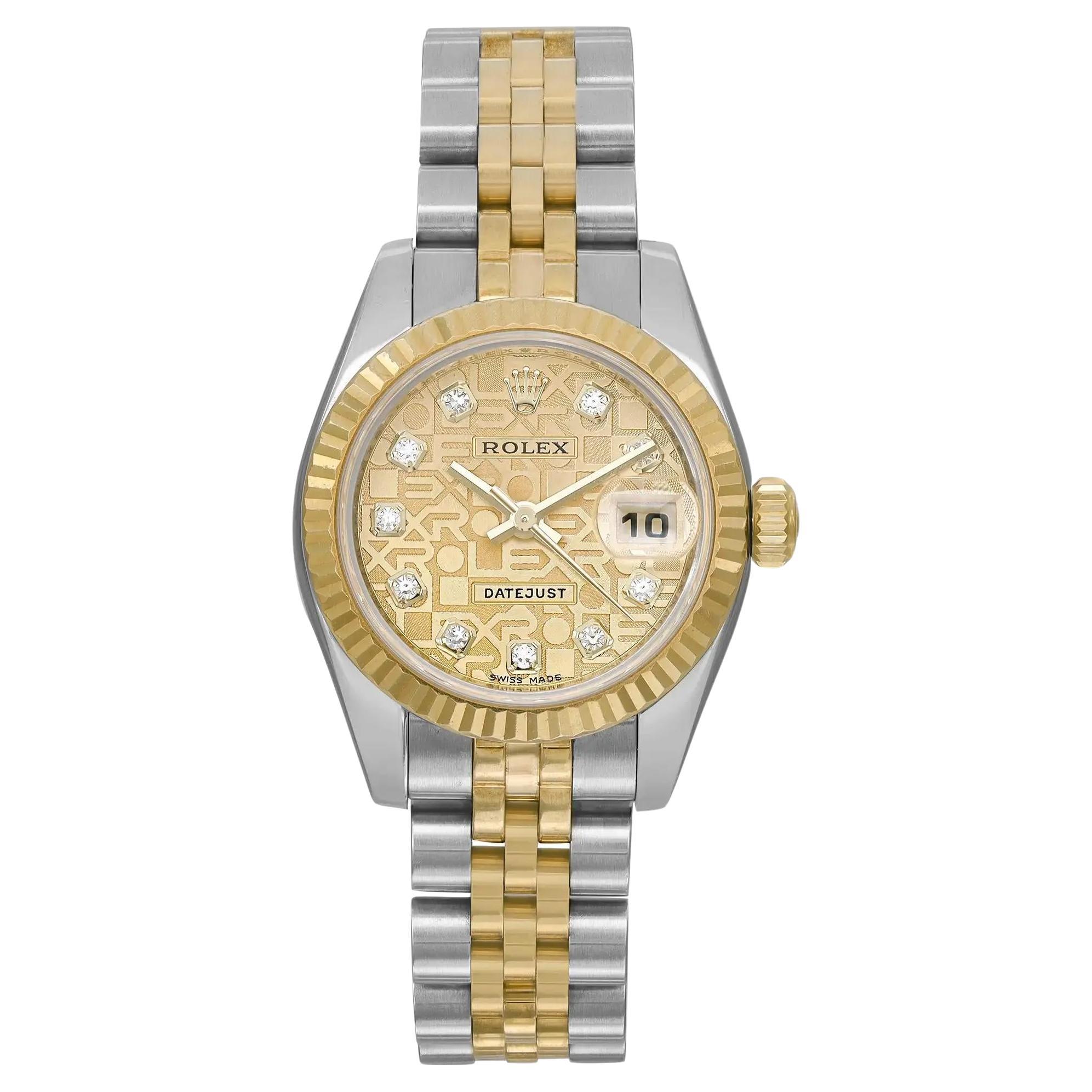 Rolex Datejust 26mm 18k oro acciaio quadrante giubileo orologio automatico da donna 179173 in vendita