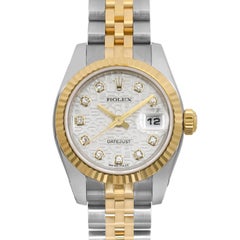 Rolex Datejust 26mm 18k Gold Steel Jubilee Silver Dial Ladies Watch 179173