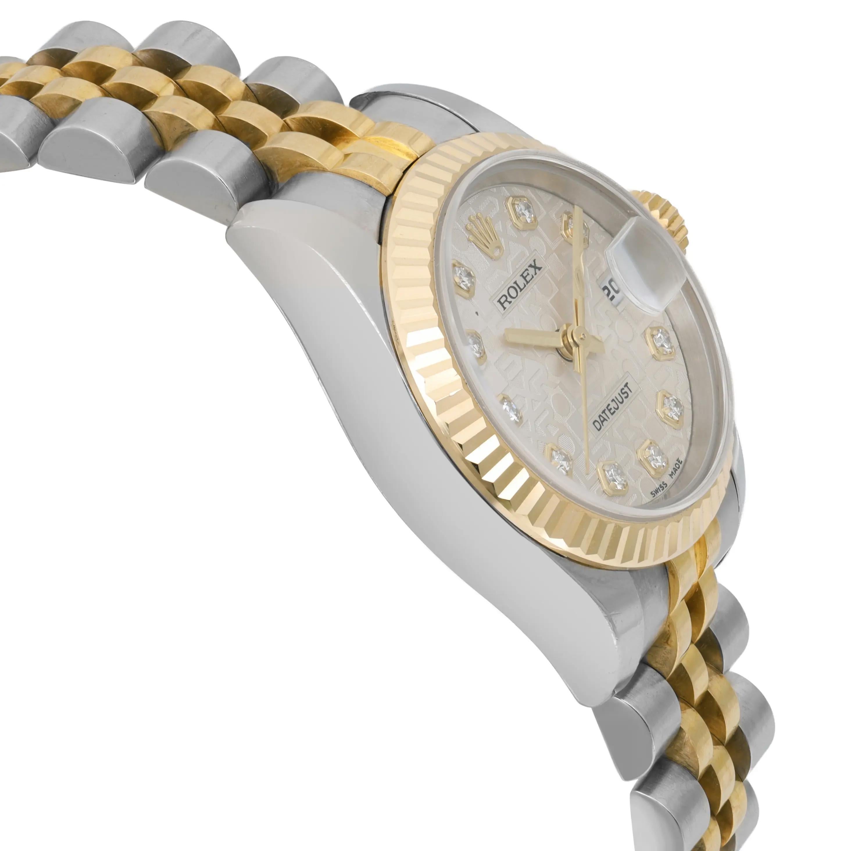 Rolex Montre Datejust 26 mm en acier or 18 carats avec cadran argenté Jubilee 179173 Pour femmes en vente