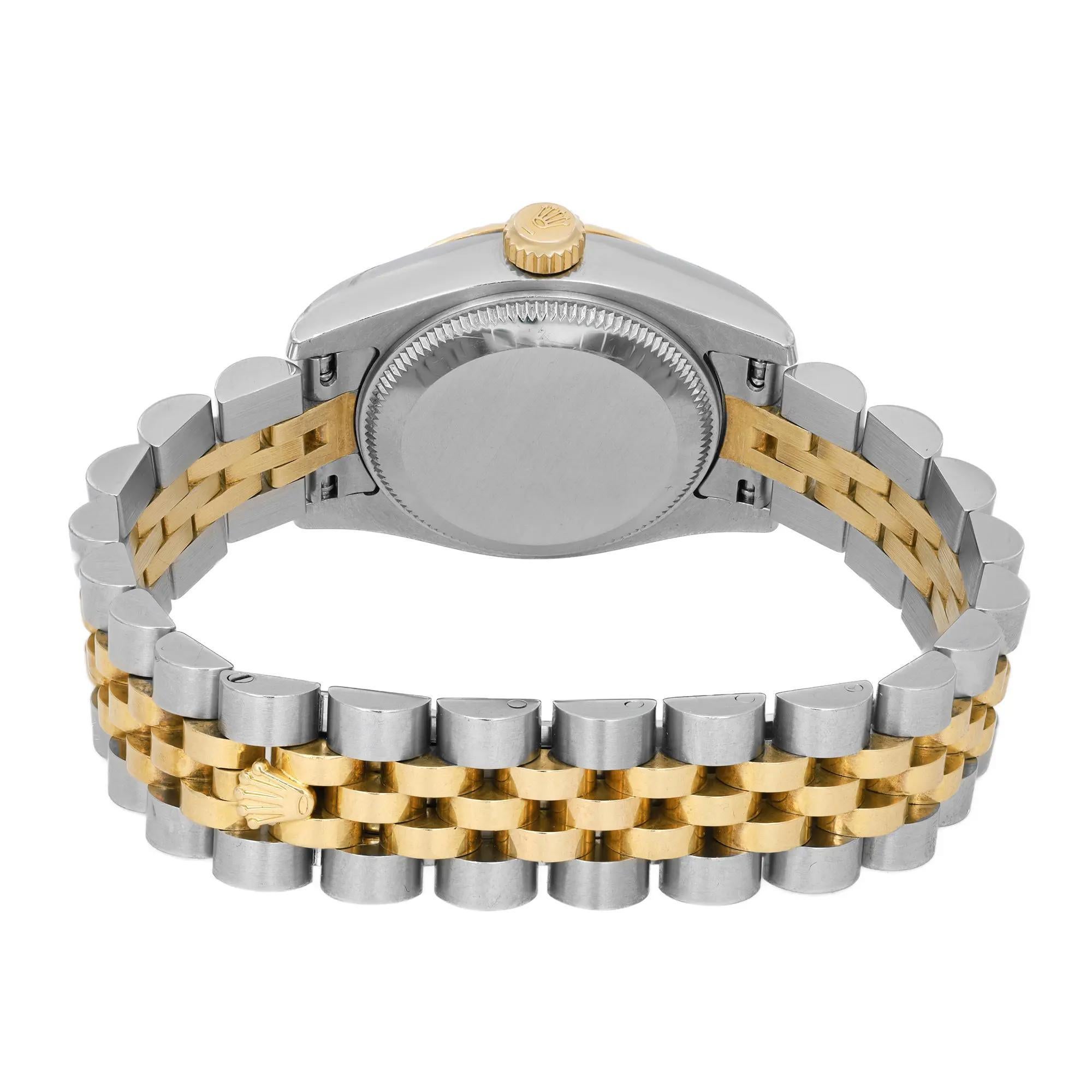 Rolex Montre Datejust 26 mm en acier or 18 carats avec cadran argenté Jubilee 179173 en vente 1