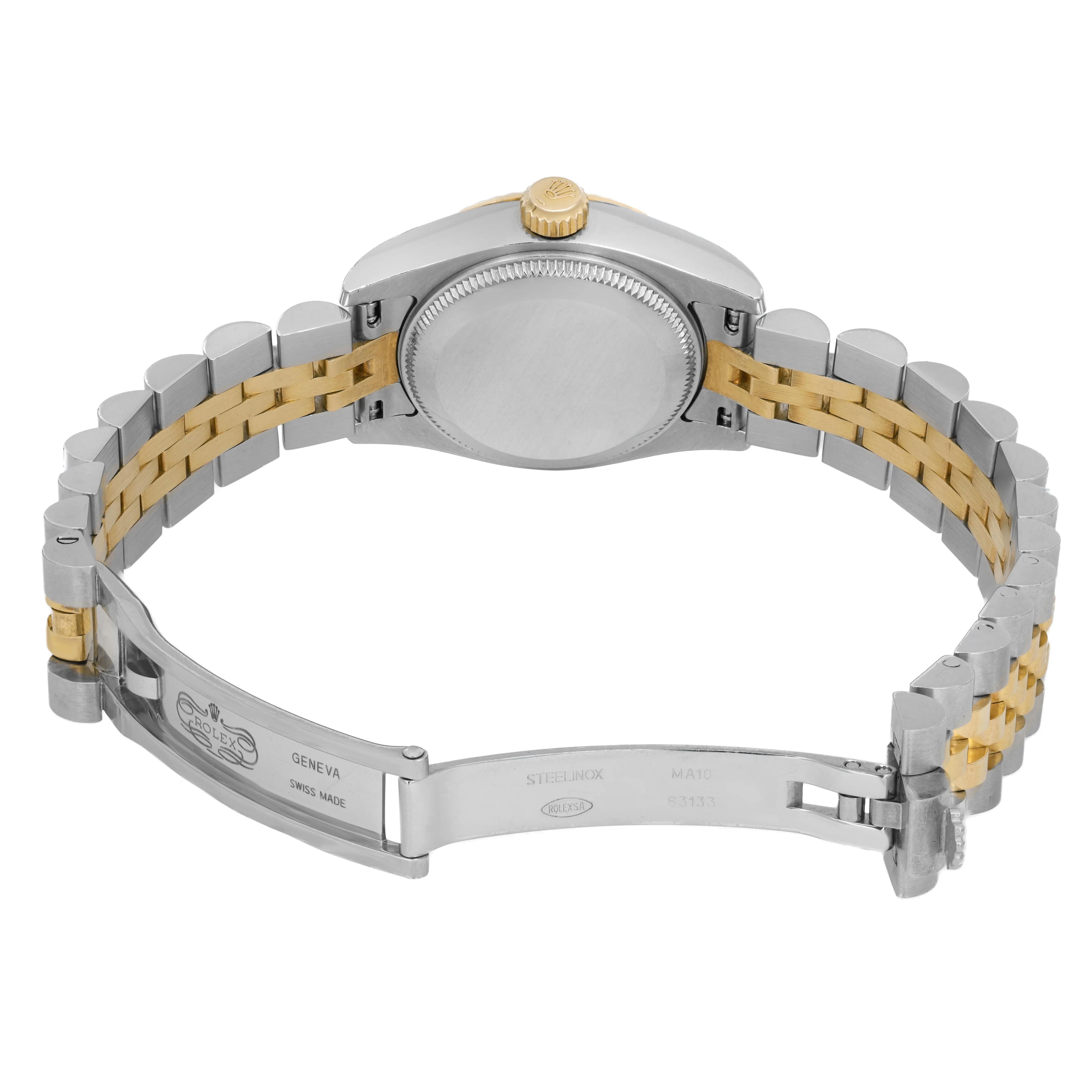 Rolex Montre Datejust 26 mm en acier or 18 carats avec cadran argenté Jubilee 179173 en vente 2