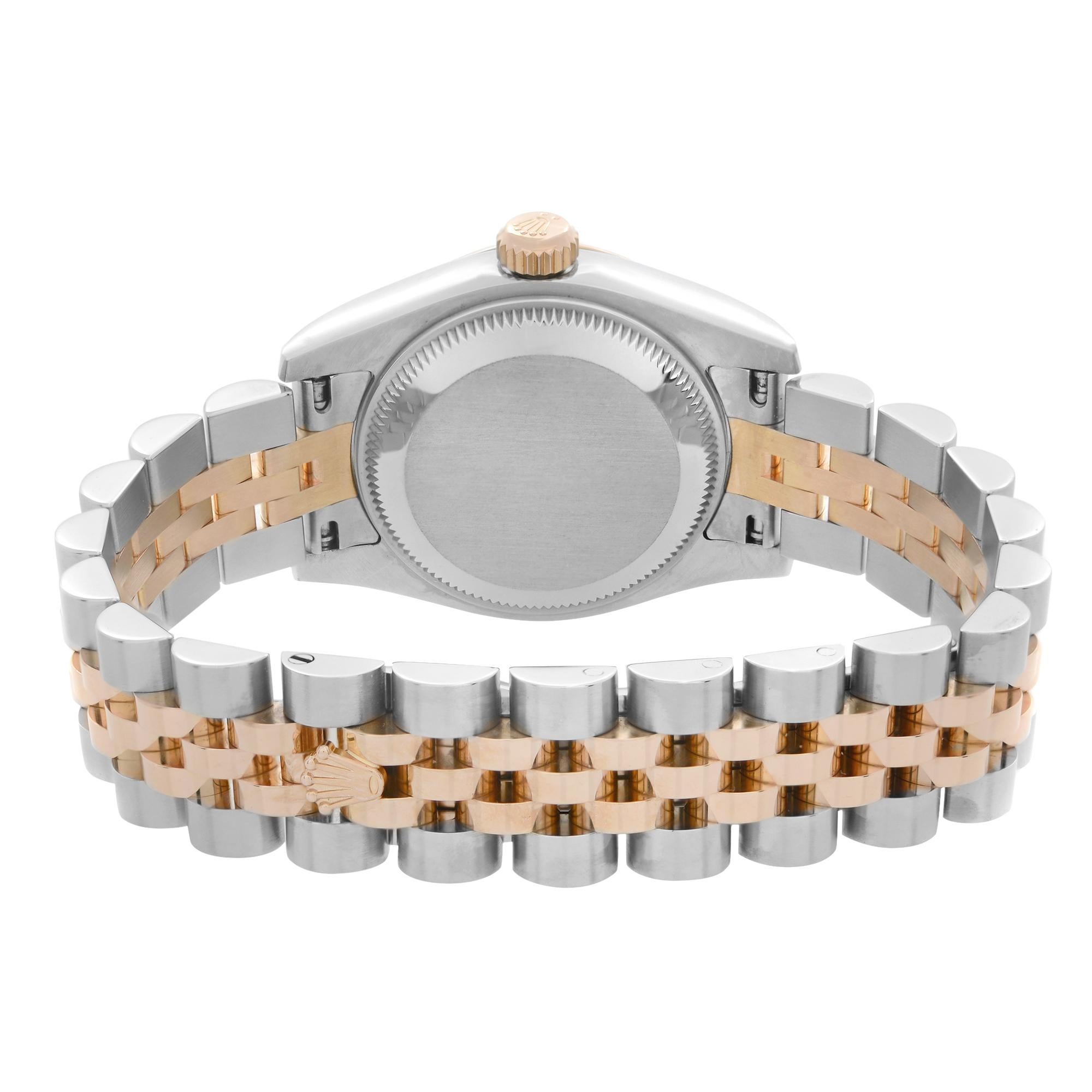 Women's Rolex Datejust 18k Rose Gold Steel Diamond Dial Ladies Watch 179171