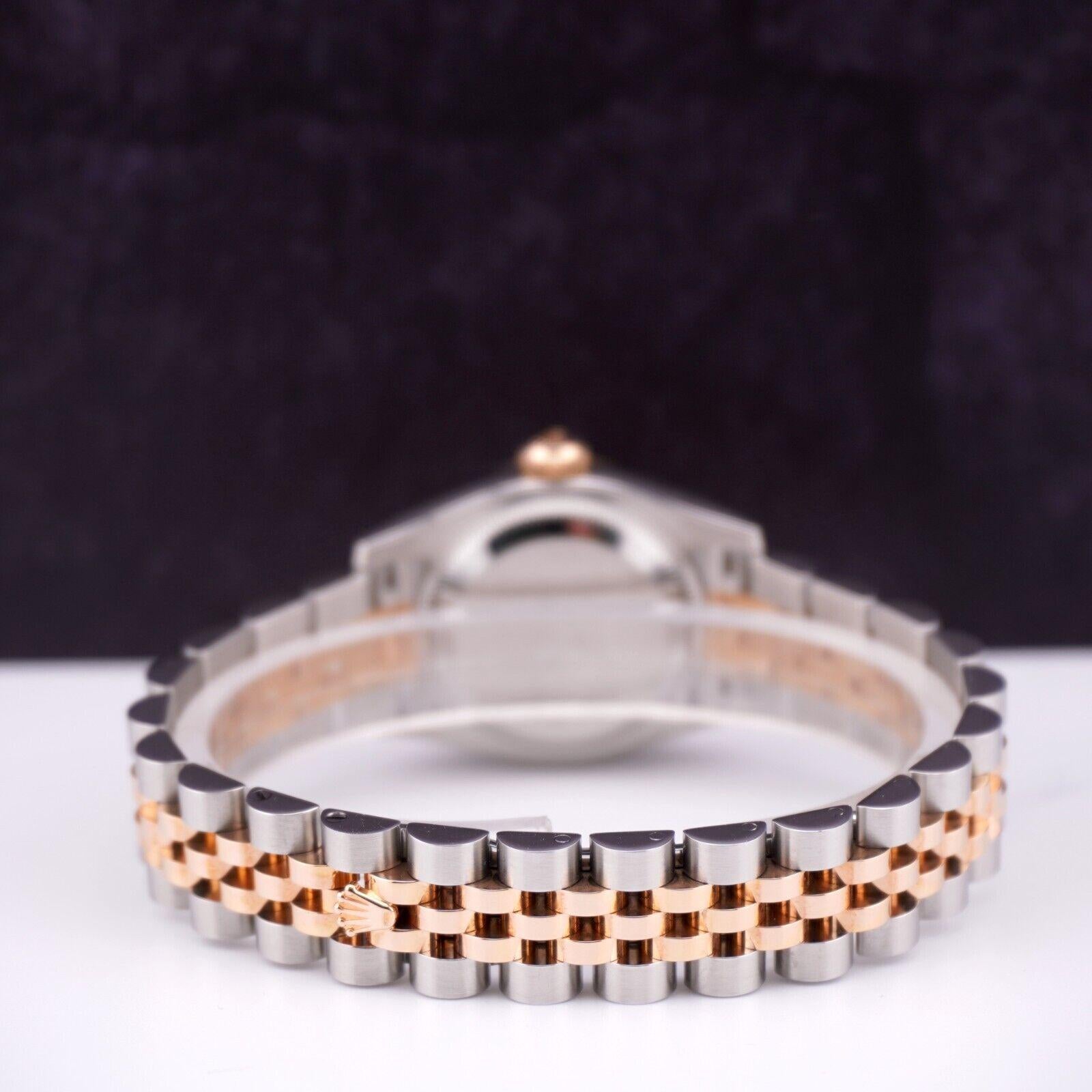 Rolex Datejust 26mm 18k Rose Gold & Steel Fluted Jubilee Black Dial Watch 179171 For Sale 2