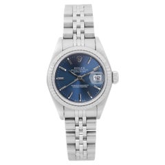 Rolex Datejust 26mm 18K White Gold Steel Blue Dial Automatic Ladies Watch 79174