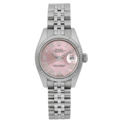 Reloj Rolex Datejust 26mm Oro Blanco 18K Acero Esfera Romana Rosa 179174