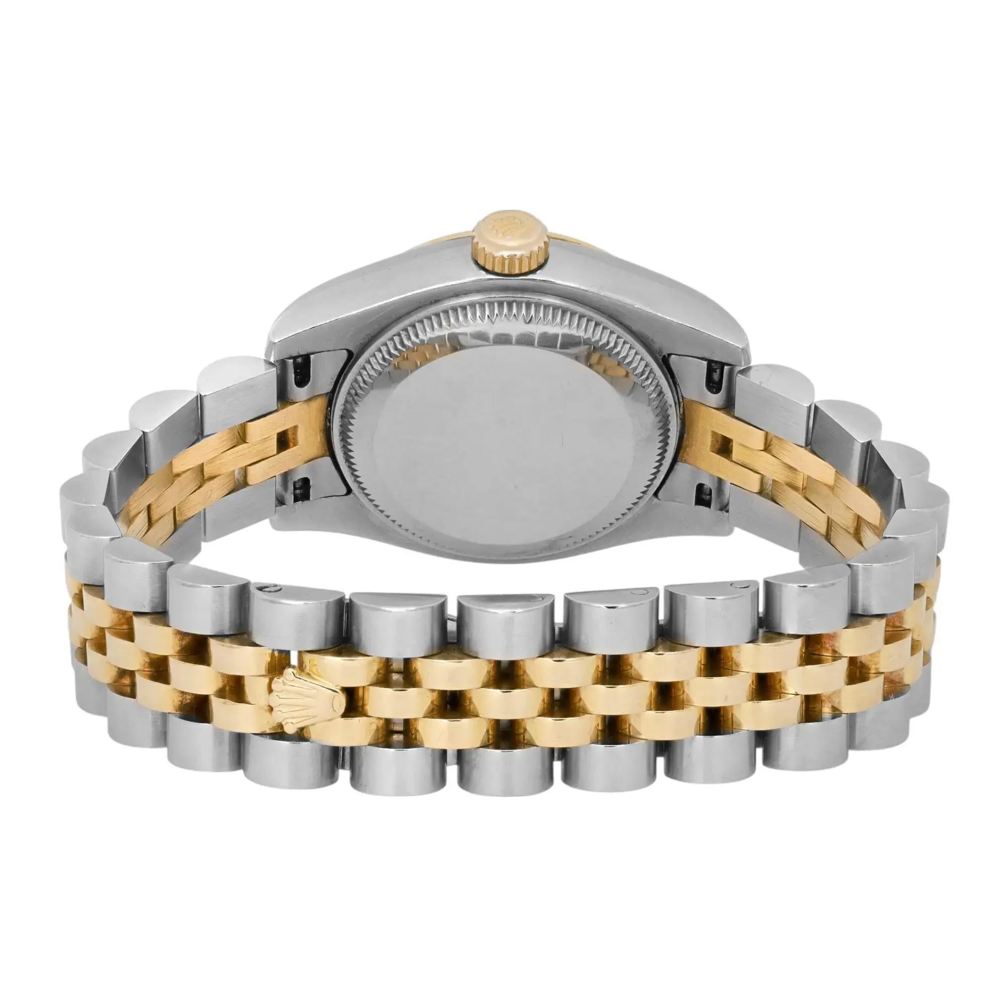 Rolex Datejust 26mm Or jaune 18k Acier Cadran bleu Montre automatique 179173 en vente 2