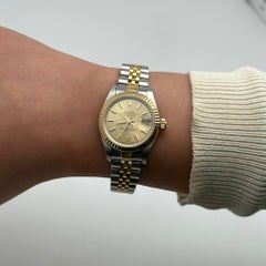 Rolex Datejust 26mm 18K Yellow Gold Steel Champagne Dial Automatic Watch 79173