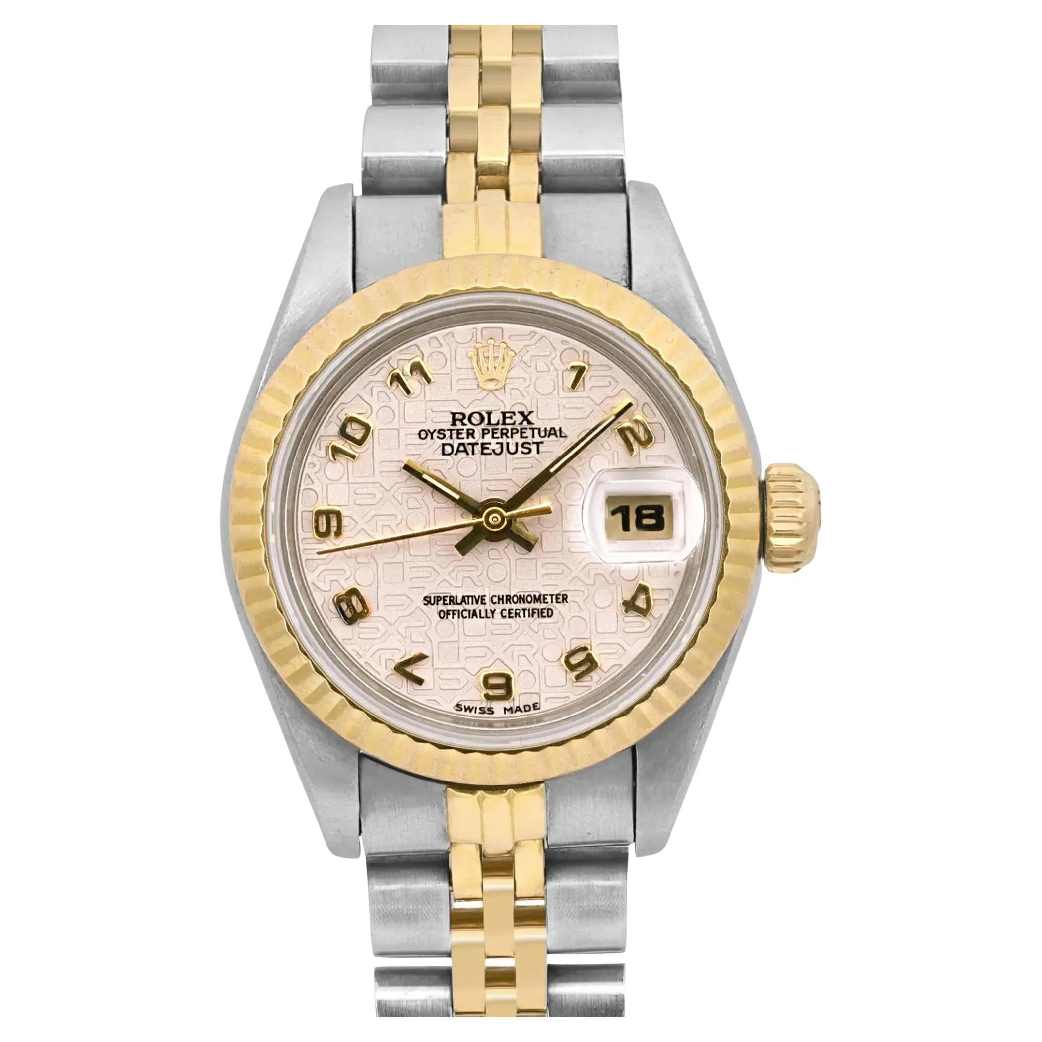 D'occasion en bon état. Livré avec sa boîte et son papier d'origine. 

🕰️ Rolex Datejust 69173 - Caractéristiques complètes
Marque et modèle

Marque : Rolex

Modèle : Datejust

Numéro de référence : 69173

Département : Femmes

Style :