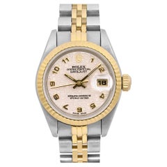 Rolex Datejust 26MM 18K Yellow Gold Steel Jubilee Cream Dial Watch 69173