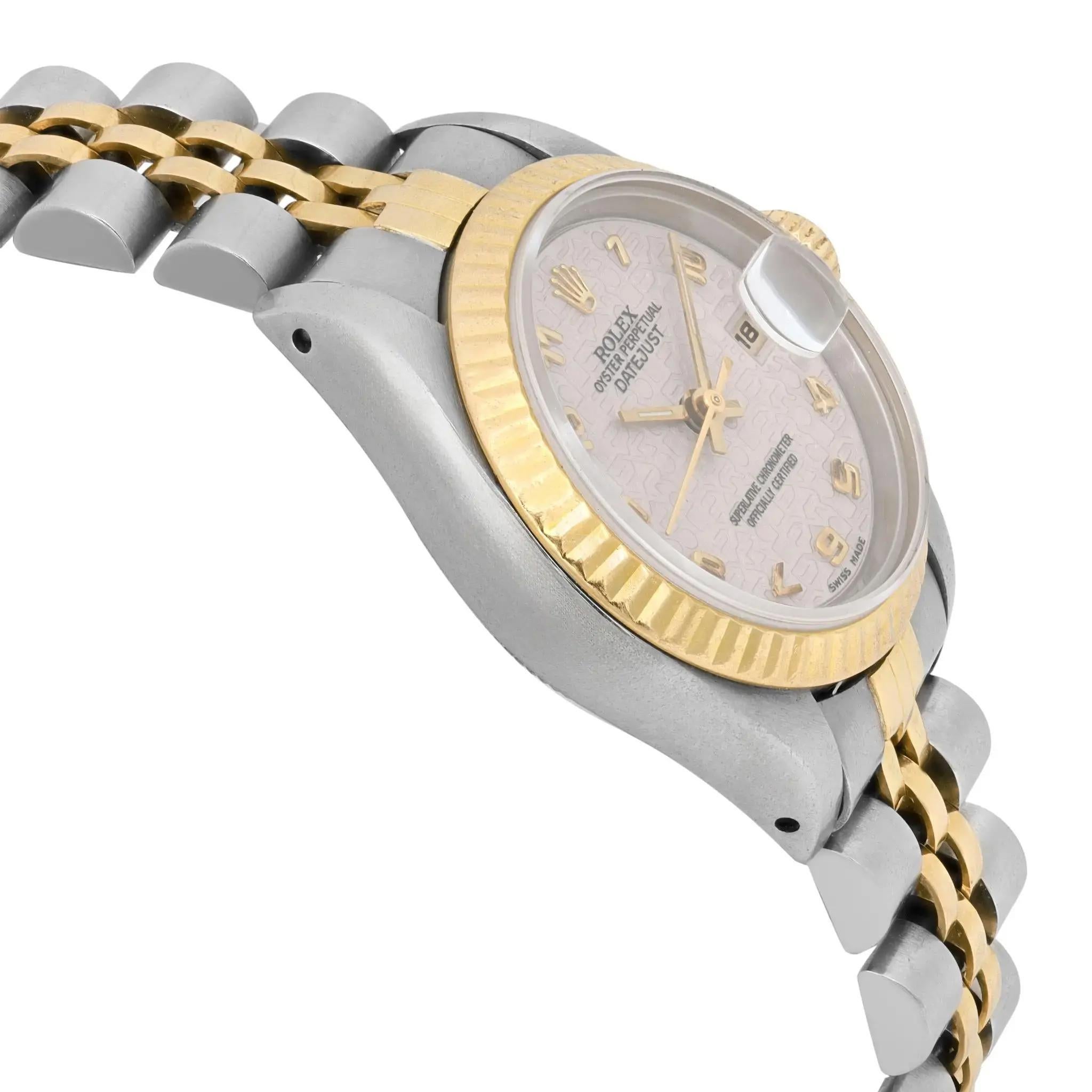 Montre Rolex Datejust 26MM Or jaune 18K Acier Jubilé Cadran Crème 69173 Pour femmes en vente