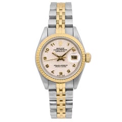 Rolex Datejust 26MM 18K Yellow Gold Steel Jubilee Cream Dial Watch 69173