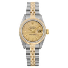 Rolex Datejust 26mm 18K Yellow Gold Steel Champagne Dial Watch 69173