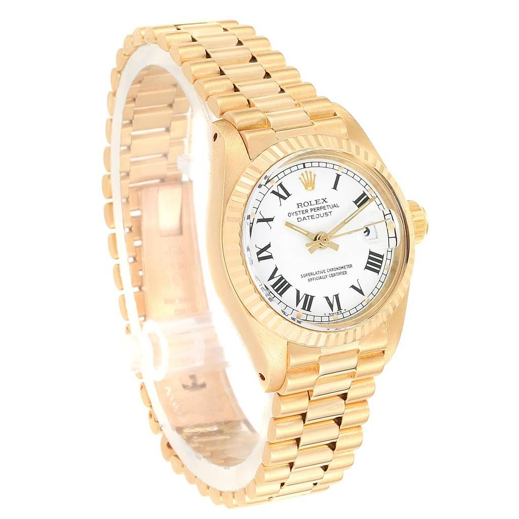 Women's Rolex Datejust 18 Karat Yellow Gold White Dial Ladies Watch 6917