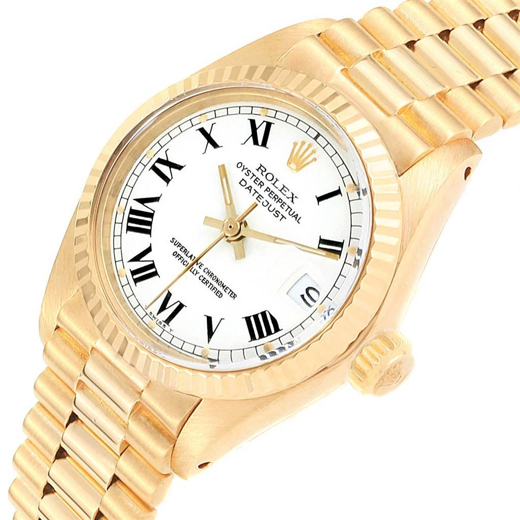 Rolex Datejust 18 Karat Yellow Gold White Dial Ladies Watch 6917 2