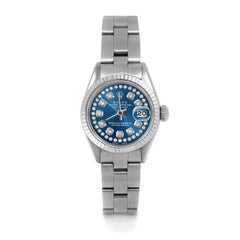 Rolex Datejust 6917 Blue String Diamond Dial Oyster Band Fluted Bezel