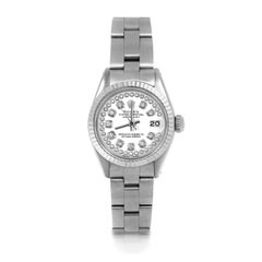 Rolex Datejust 6917 White String Diamond Dial Oyster Band Fluted Bezel