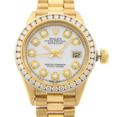 Rolex Datejust Aftermarket Diamond Bezel Yellow Gold Ladies Watch 6917