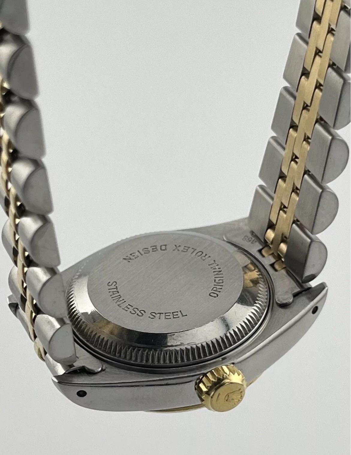 Rolex Datejust 26MM Champagne Dial 18K Yellow Gold Steel Two Tone Watch 69173 For Sale 8