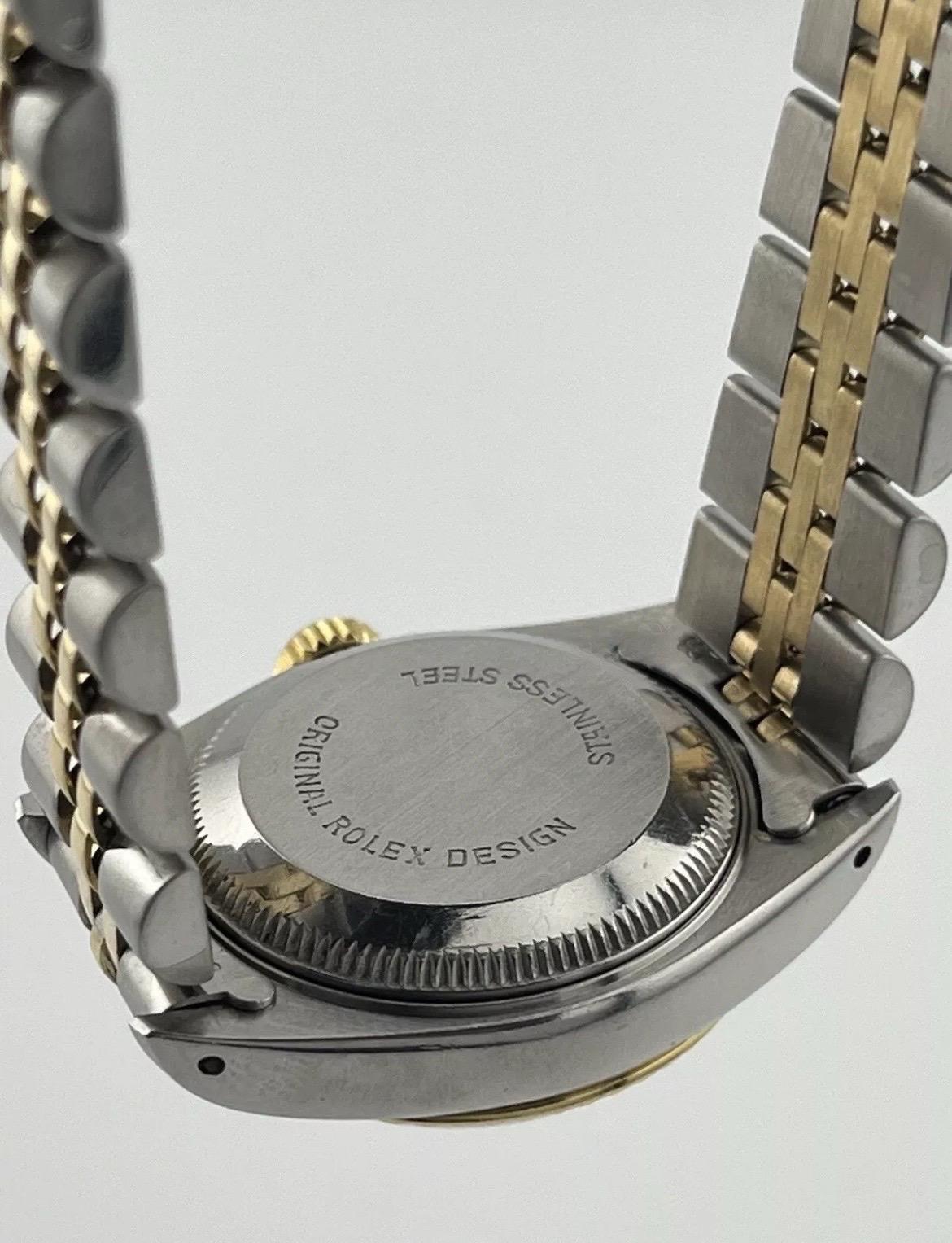 Rolex Datejust 26MM Champagne Dial 18K Yellow Gold Steel Two Tone Watch 69173 For Sale 9