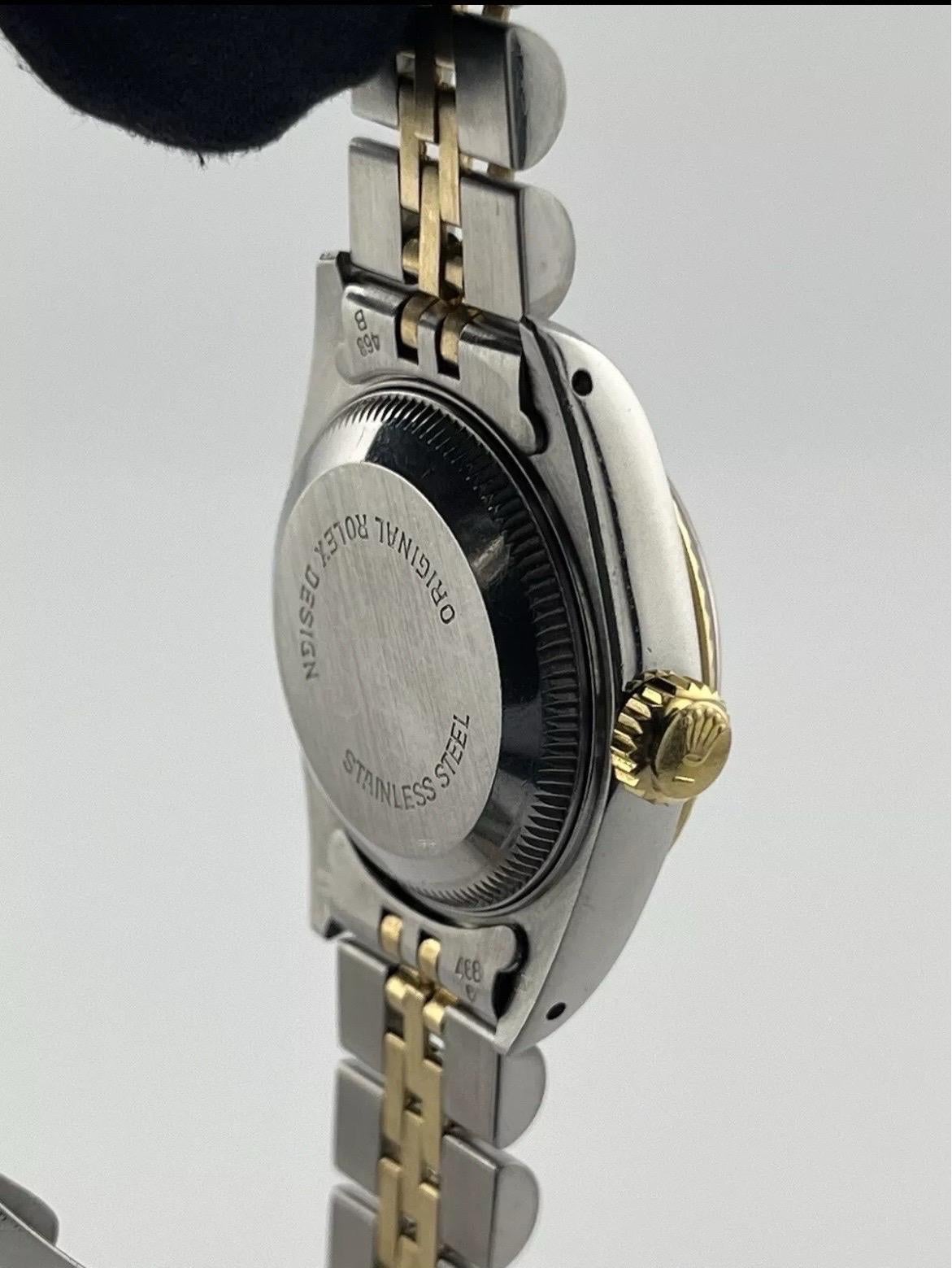 Rolex Datejust 26MM Champagne Dial 18K Yellow Gold Steel Two Tone Watch 69173 For Sale 10