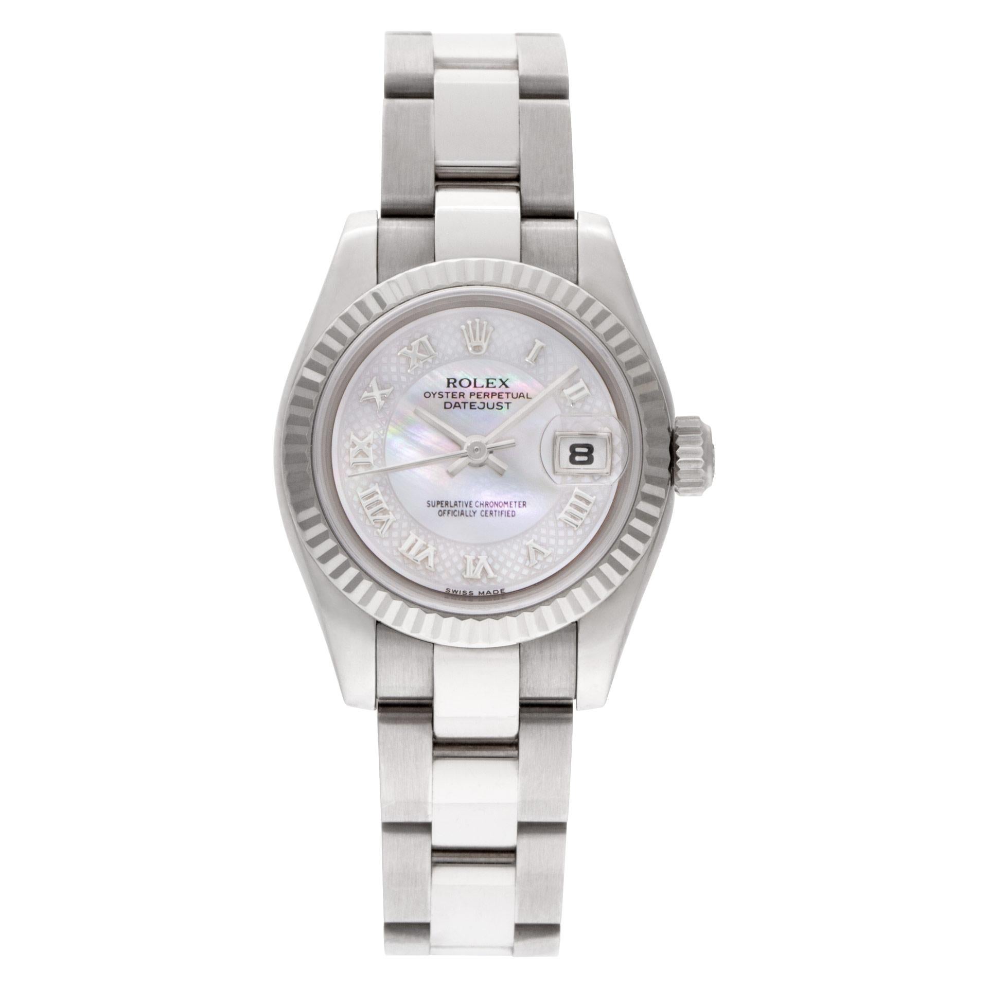 Rolex Datejust in 18k White Gold Ladies Wristwatch Ref. 179179