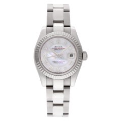 Rolex Datejust in 18k White Gold Ladies Wristwatch Ref. 179179