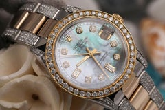 Rolex Datejust MOP Esfera Diamante Baguette + Diamante Bisel/Brazos/Pulsera lateral