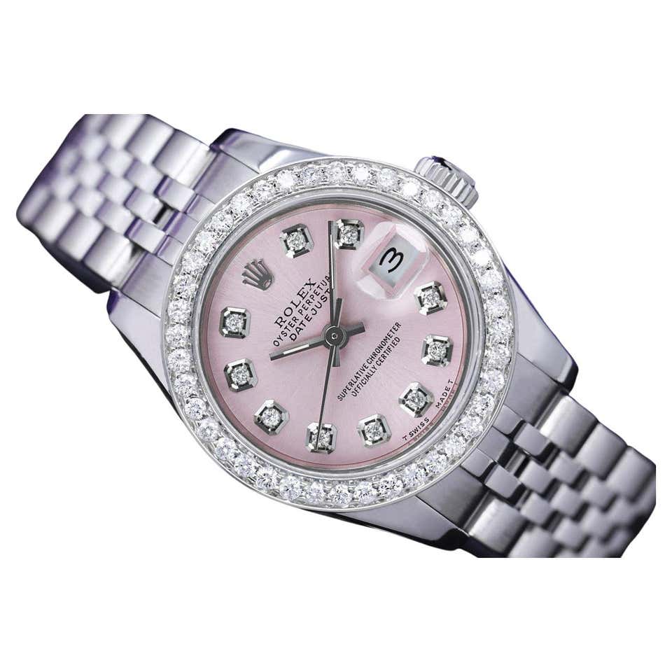 Rolex 78274 Datejust Salmon Dial and Diamond Bezel Ladies Watch at ...