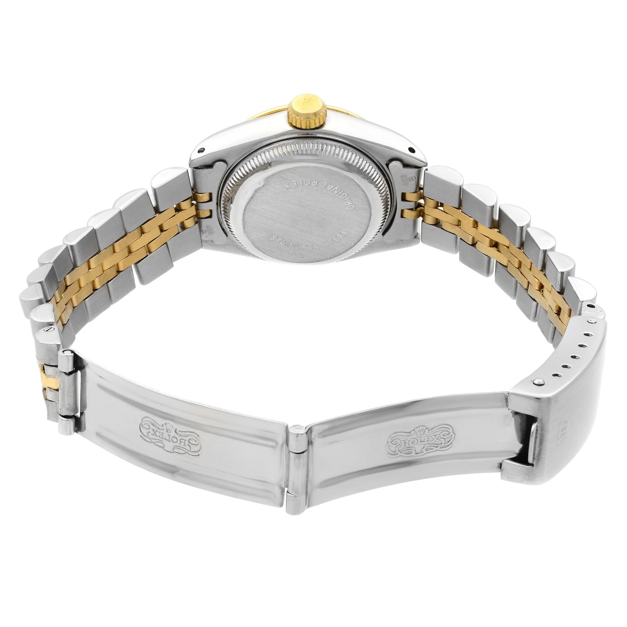 Rolex Datejust Steel 18 Karat Yellow Gold Beige Jubilee Dial Ladies Watch 69173 1