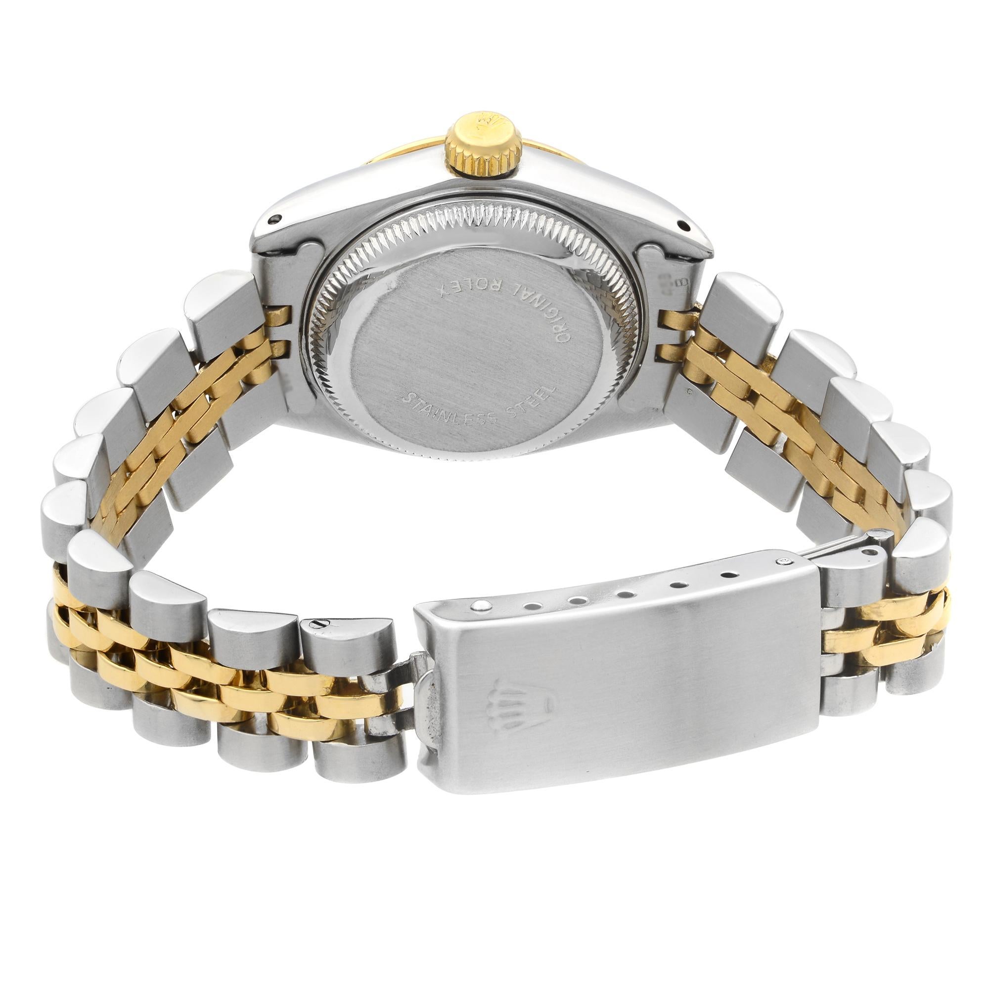 Rolex Datejust Steel 18 Karat Yellow Gold Beige Jubilee Dial Ladies Watch 69173 2