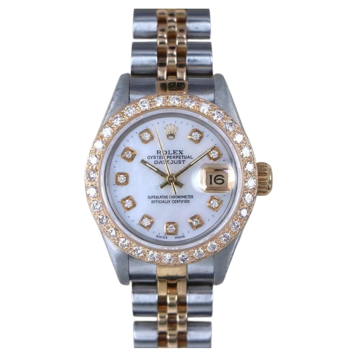 Rolex DateJust 26mm Steel and 18k Gold Diamond Jubilee Watch For Sale