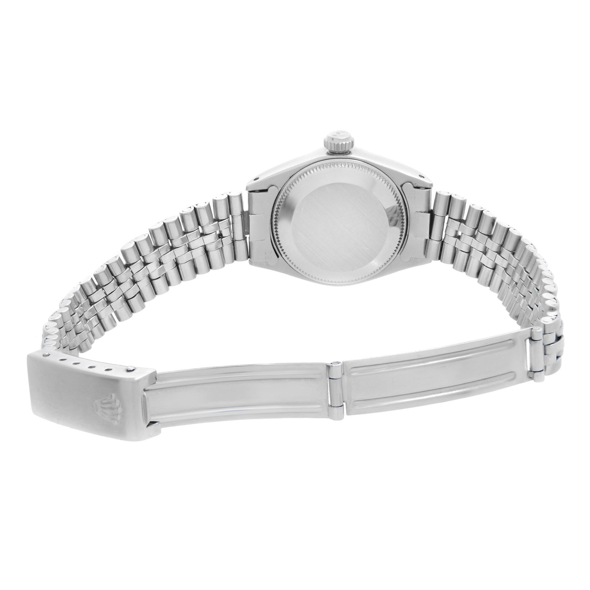Women's Rolex Datejust Steel Custom Diamond Silver Dial Automatic Ladies Watch 6916