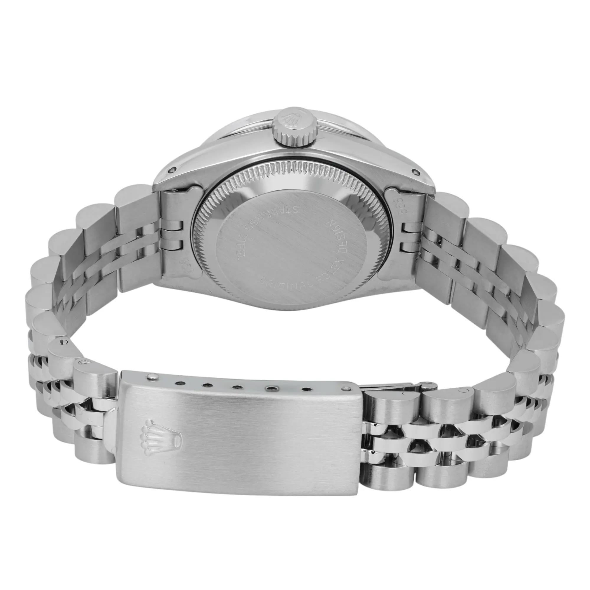 Rolex Datejust 26mm Steel Custom Purple Diamond Dial Ladies Watch 69174 For Sale 1