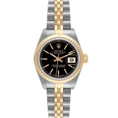 Rolex Datejust Steel Yellow Gold Black Dial Ladies Watch 69173 Rolex Datejust Steel Yellow Gold Black Dial Ladies Watch 69173