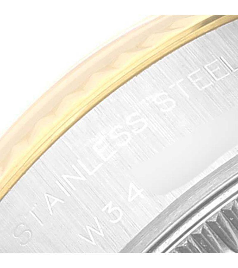 Rolex Datejust Steel Yellow Gold Black Diamond Dial Ladies Watch 69173 1