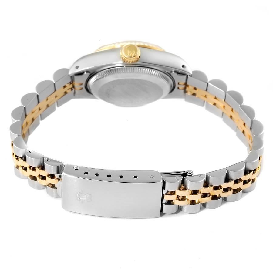 Rolex Datejust Steel Yellow Gold Black Diamond Dial Ladies Watch 69173 6