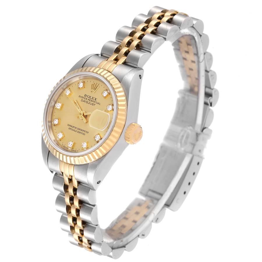 Women's Rolex Datejust 26mm Steel Yellow Gold Diamond Dial Ladies Watch 69173